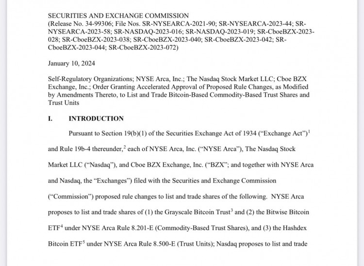 美國證券交易委批準11隻比特幣ETF