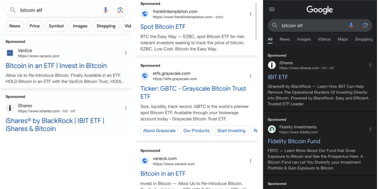 GOOGLEEMBRACESBITCOINETFADVERTISEMENTSINMILESTONESHIFT