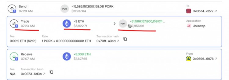 48小時內這個加密錢包從3ETH漲至4778901美元