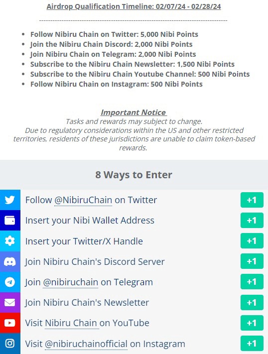 NIBI空投在17天內(nèi)確認(rèn)如何獲得NIBI空投資格