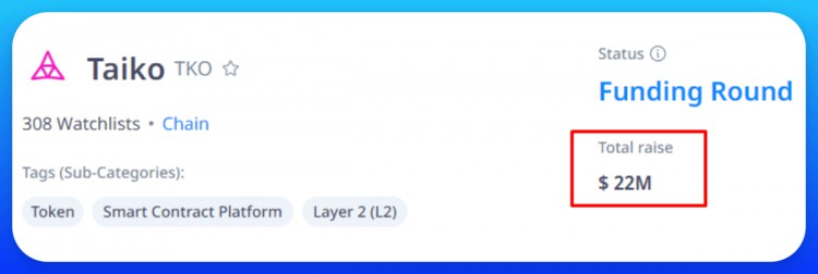 已確認(rèn)來(lái)自TAIKO的空投該項(xiàng)目由紅杉資本支持並籌集了2200萬(wàn)美元